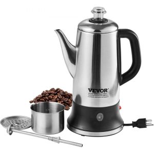 Beverage Equipment | 12-Cup Electric Percolator Coffee Pot, 304 Stainless Steel Coffee Percolator with Keep Warm Function & Heat-Resistant Handle, Classic Coffee Maker, Quick Brew & Easy-Pour Spout, Silver Beverage Equipment Beverage Equipment