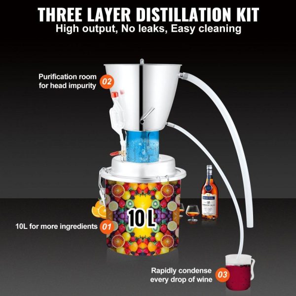 Beverage Equipment | 3 Gal Alcohol Distiller Machine Brewing Equipment DIY Whiskey Home Still Beverage Equipment Beverage Equipment