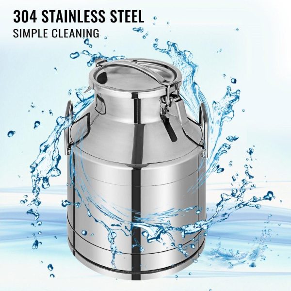 Beverage Equipment | 304 Stainless Steel Milk Can 20 Liter Milk Bucket Wine Pail Bucket 5.25 Gallon Milk Can Tote Jug with Sealed Lid Heavy Duty for Milk and Wine Liquid Storage Beverage Equipment Beverage Equipment