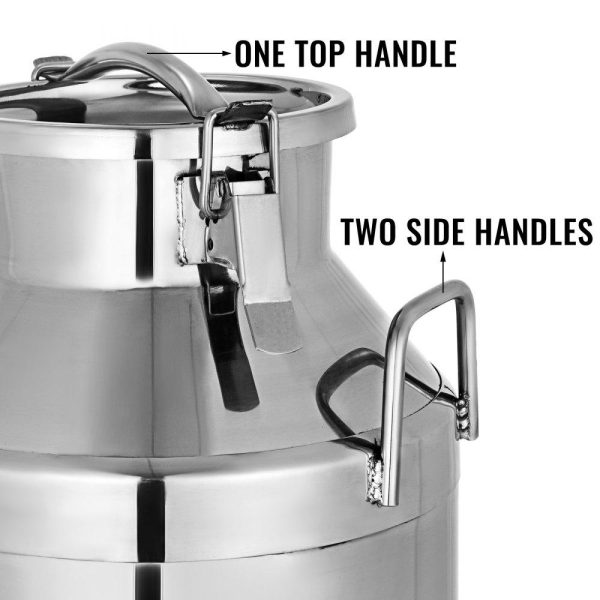 Beverage Equipment | 304 Stainless Steel Milk Can 20 Liter Milk Bucket Wine Pail Bucket 5.25 Gallon Milk Can Tote Jug with Sealed Lid Heavy Duty for Milk and Wine Liquid Storage Beverage Equipment Beverage Equipment