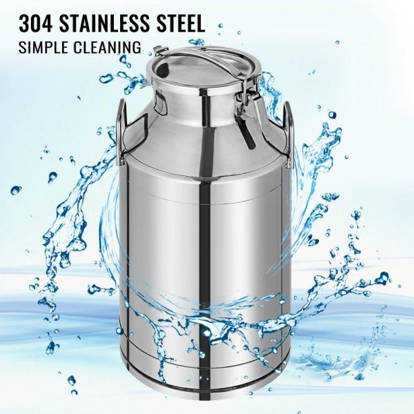 Beverage Equipment | 304 Stainless Steel Milk Can 50 Liter Milk Bucket Wine Pail Bucket 13.25 Gallon Milk Can Tote Jug with Sealed Lid Heavy Duty Beverage Equipment Beverage Equipment