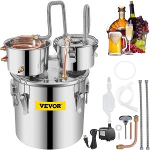 Beverage Equipment | 8Gal Home Use Moonshine Still Brewing Stainless Steel Water Wine Alcohol Double Keg Beverage Equipment Beverage Equipment