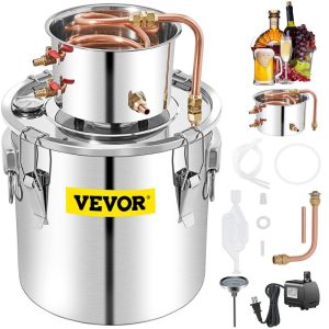 Beverage Equipment | Alcohol Still, 50L Distillery Kit w/Condenser & Pump, 13.2Gal Alcohol Still w/Copper Tube, Whiskey Distilling Kit w/Build-in Thermometer, Whiskey Making Kit for DIY Alcohol, Stainless Steel Beverage Equipment Beverage Equipment