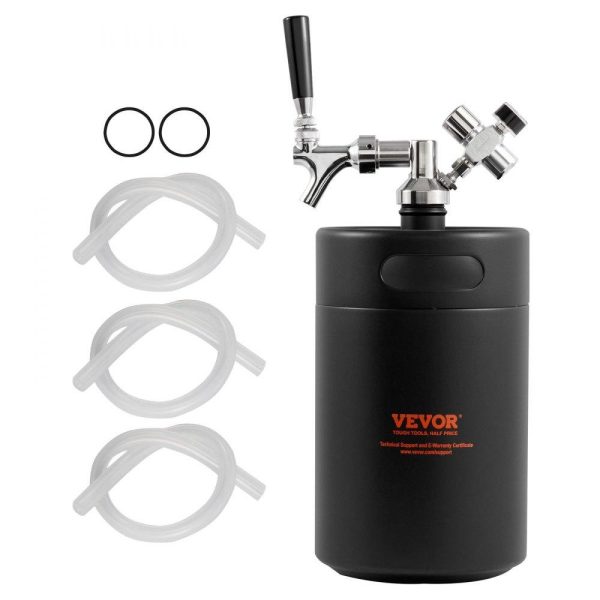 Beverage Equipment | Beer Growler Tap System, 170Oz 5L Mini Keg, 304 Stainless Steel Pressurized Beer Growler, Keg Growler with Pressure Display, CO2 Regulator Faucet, Leak-Proof Ring For Draft, Homebrew, Craft Beer Beverage Equipment Beverage Equipment