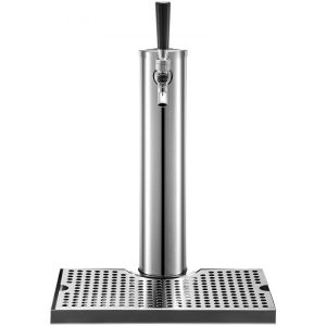 Beverage Equipment | Beer Tower, Single Faucet Kegerator Tower, Stainless Steel Draft Beer Tower with 12″ x 7″ Drip Tray, 3″ Dia. Column Beer Dispenser Tower, Beer Tower Kit with Hose, Wrench, Cover for Home & Bar Beverage Equipment Beverage Equipment