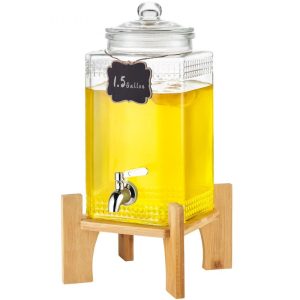 Beverage Equipment | Beverage Dispenser, 1.5 Gallon Drink Dispensers for Parties, Glass Juice Dispenser with Stand, Stainless Steel Spigot, Iced Tea Lemonade Juice Water Dispenser, for Restaurants, Hotels, Parties Beverage Equipment Beverage Equipment