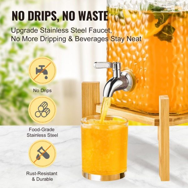 Beverage Equipment | Beverage Dispenser, 1.5 Gallon Drink Dispensers for Parties,2PC,Glass Juice Dispenser with Stand, Stainless Steel Spigot, Iced Tea Lemonade Juice Water Dispenser, for Restaurants, Hotels, Partie Beverage Equipment Beverage Equipment