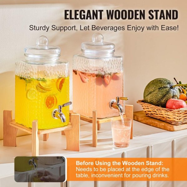 Beverage Equipment | Beverage Dispenser, 1.5 Gallon Drink Dispensers for Parties,2PC,Glass Juice Dispenser with Stand, Stainless Steel Spigot, Iced Tea Lemonade Juice Water Dispenser, for Restaurants, Hotels, Partie Beverage Equipment Beverage Equipment