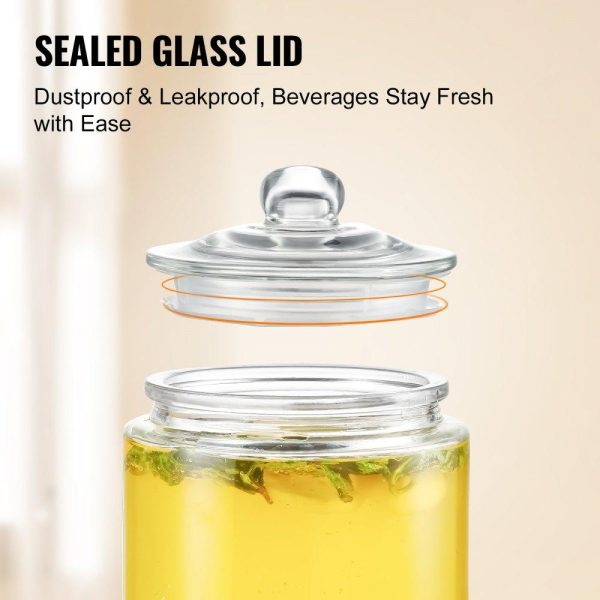 Beverage Equipment | Beverage Dispenser, 1 Gallon Drink Dispensers for Parties, Glass Juice Dispenser with Stainless Steel Spigot, Iced Tea Lemonade Juice Water Dispenser, for Restaurants, Hotels, Parties Beverage Equipment Beverage Equipment