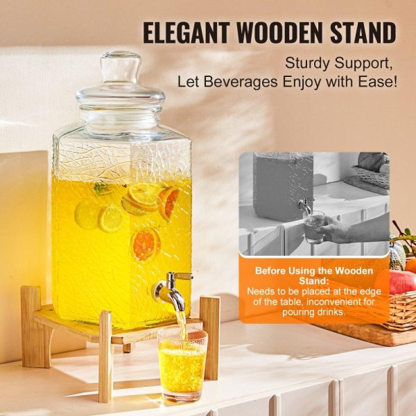 Beverage Equipment | Beverage Dispenser, 2.5 Gallon Drink Dispensers for Parties, Glass Juice Dispenser with Stand, Stainless Steel Spigot, Iced Tea Lemonade Juice Water Dispenser, for Restaurants, Hotels, Parties Beverage Equipment Beverage Equipment