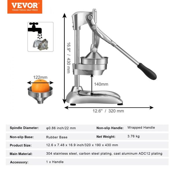 Beverage Equipment | Citrus Juice Press, Hand Press Orange Juicer Press, Commercial Grade Manual Citrus Juicer Lemon Squeezer, Easy-to-Clean Fruit Press Juicer for Lemon Pomegranate Orange Juice Beverage Equipment Beverage Equipment