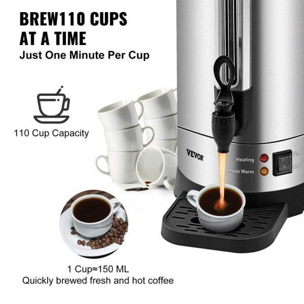 Beverage Equipment | Commercial Coffee Urn 110 Cup Stainless Steel Coffee Dispenser Fast Brew Beverage Equipment Beverage Equipment