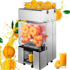 Beverage Equipment | Commercial Juicer Machine, 110V Automatic Feeding Juice Extractor, 120W Orange Squeezer for 20-30 per Minute, with Pull-Out Filter Box SUS 304 Tank PP Cover and Two Peel Collecting Buckets Beverage Equipment Beverage Equipment