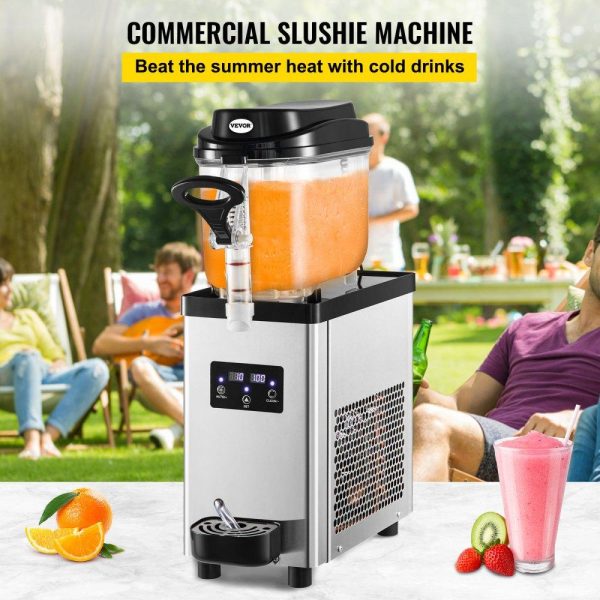 Beverage Equipment | Commercial Slushy Machine, 6L/1.6 Gallons 25 Cups Single-Bowl, 300W 110V, Stainless Steel Margarita Smoothie Frozen Drink Maker, Slushie Machine for Supermarkets Cafes Restaurants Bars Home Use Beverage Equipment Beverage Equipment