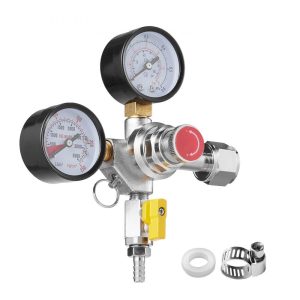 Beverage Equipment | Double Gauge Regulator, CO2 Regulator Gauge with 0-60PSI, Heavy Duty CO2 Gauge Gas System, Draft Beer Regulator with Check Valve, Adjustable Pressure Regulator for Draft Beer Homebrew, CGA320 Beverage Equipment Beverage Equipment