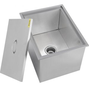 Beverage Equipment | Drop in Ice Chest 20.5”L x 13.5”W x 12.2”H with Cover 304 Stainless Steel Drop in Cooler Included Drain-pipe and Drain Plug Drop in Ice Bin for Cold Wine Beer Beverage Equipment Beverage Equipment