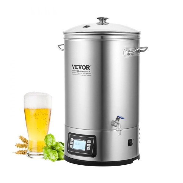 Beverage Equipment | Electric Brewing System, 8 GALLON Brewing Stock Pot, All-in-One Home Beer Brewer, 304 Stainless Steel Brewing Supplies with Panel, Includes Glass Lid, Handle, Spigot, Electronic Panel Control Beverage Equipment Beverage Equipment