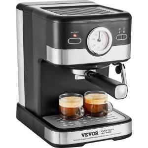 Beverage Equipment | Espresso Machine, 15 Bar Semi-Automatic Espresso Maker with Milk Frother Steam Wand for Latte and Cappuccino, Professional Coffee Maker with Temp Gauge & Removable Water Tank, NTC Control System Beverage Equipment Beverage Equipment