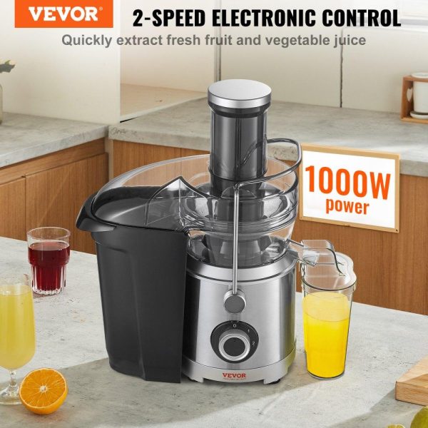 Beverage Equipment | Juicer Machine, 1000W Motor Centrifugal Juice Extractor, Easy Clean Centrifugal Juicers, Big Mouth Large 3″ Feed Chute for Fruits and Vegetables, 2 Speeds Juice Maker, Stainless Steel, BPA Free Beverage Equipment Beverage Equipment