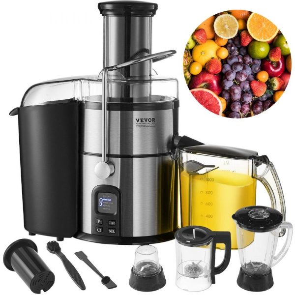 Beverage Equipment | Juicer Machine, 850W Motor Centrifugal Juice Extractor, Easy Clean Centrifugal Juicers, Big Mouth Large 3″ Feed Chute for Fruits and Vegetables, 5 Speeds Juice Maker, Stainless Steel, BPA Free Beverage Equipment Beverage Equipment