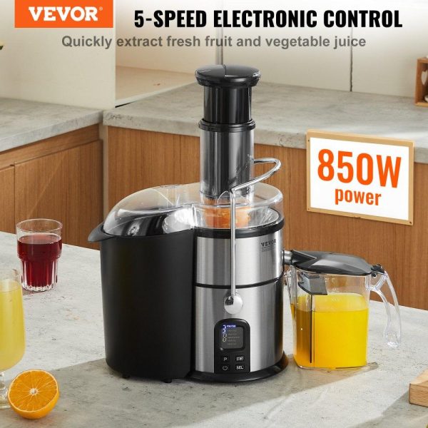 Beverage Equipment | Juicer Machine, 850W Motor Centrifugal Juice Extractor, Easy Clean Centrifugal Juicers, Big Mouth Large 3″ Feed Chute for Fruits and Vegetables, 5 Speeds Juice Maker, Stainless Steel, BPA Free Beverage Equipment Beverage Equipment