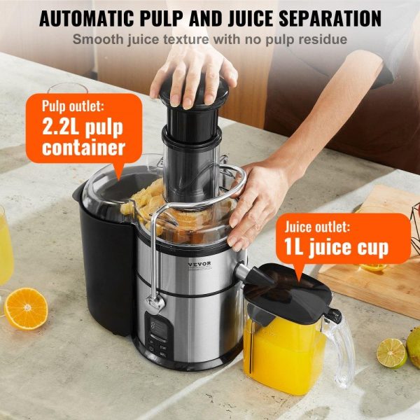 Beverage Equipment | Juicer Machine, 850W Motor Centrifugal Juice Extractor, Easy Clean Centrifugal Juicers, Big Mouth Large 3″ Feed Chute for Fruits and Vegetables, 5 Speeds Juice Maker, Stainless Steel, BPA Free Beverage Equipment Beverage Equipment