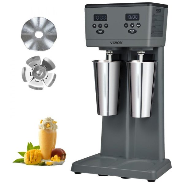 Beverage Equipment | Milkshake Maker, 375W x 2 Electric Milkshake Machine, Commercial Double Heads Drink Mixer Blender, LED Intelligent Microswitch, 3-Speed Milkshake Mixer with 2 x 820 ml Stainless Steel Cups Beverage Equipment Beverage Equipment