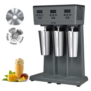 Beverage Equipment | Milkshake Maker, 375W x 3 Electric Milkshake Machine, Commercial Triple Heads Drink Mixer Blender, LED Intelligent Microswitch, 3-Speed Milkshake Mixer with 3 x 820 ml Stainless Steel Cups Beverage Equipment Beverage Equipment