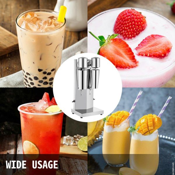 Beverage Equipment | Milkshake Maker Kit, Stainless Steel Electric Milkshake Maker, 180W Milkshake Machine, Double Head Classic Milkshake Maker with 800ml Cup, Silver Milkshake Maker Machine, 2 Speed Adjustable Beverage Equipment Beverage Equipment