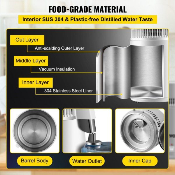 Beverage Equipment | Newest 4L Dental  Medical Pure Water Distiller All Stainless Steel Internal Beverage Equipment Beverage Equipment