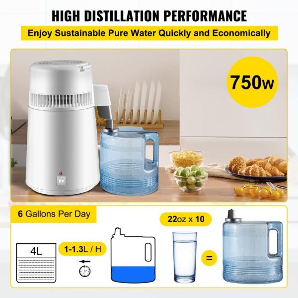 Beverage Equipment | Newest 4L Dental  Medical Pure Water Distiller All Stainless Steel Internal Beverage Equipment Beverage Equipment