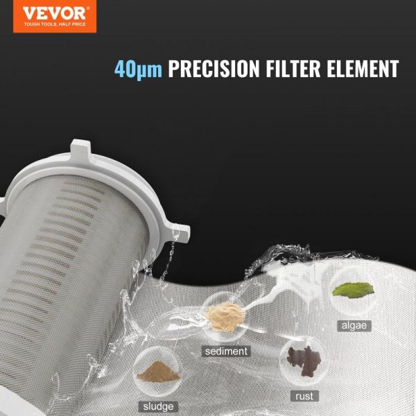 Beverage Equipment | Spin Down Filter, 40 Micron Whole House Sediment Filter for Well Water, 3/4″ FNPT + 1″ MNPT, 4 T/H High Flow Rate, for Whole House Water Filtration Systems, Well Water Sediment Filter Beverage Equipment Beverage Equipment