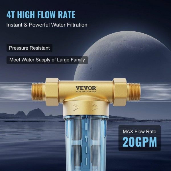 Beverage Equipment | Spin Down Filter, 40 Micron Whole House Sediment Filter for Well Water, 3/4″ MNPT, 4 T/H High Flow Rate, for Whole House Water Filtration Systems, Well Water Sediment Filter Beverage Equipment Beverage Equipment