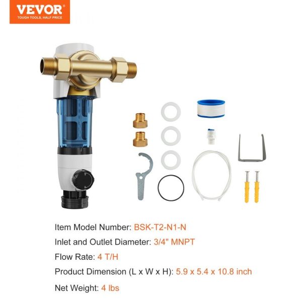 Beverage Equipment | Spin Down Filter, 40 Micron Whole House Sediment Filter for Well Water, 3/4″ MNPT, 4 T/H High Flow Rate, for Whole House Water Filtration Systems, Well Water Sediment Filter Beverage Equipment Beverage Equipment