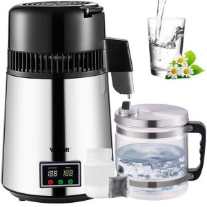 Beverage Equipment | Water Distiller, 4L Distilled Water Maker, Pure Water Distiller with Dual Temperature Displays, 750W Distilled Water Machine, Water Distillers for Home Countertop with Glass Container, Silver Silver Beverage Equipment Beverage Equipment