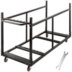 Carts | Chair and Table Dolly, 76.4″ L x 31.5″ W x 44″ H Folding Tables Cart Chairs, Rolling Storage Rack Trolley, Ideal for Commercial Home Kitchen Party Desk Black Carts Black