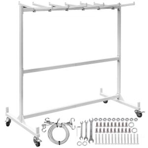 Carts | Folding Chair and Table Cart 750lbs Capacity Combo Cart for 42 Chairs and 12 Tables Steel Frame Folding Chair Racks for Storage Swivel Wheels Folding Chair Storage with Steel Rope White Carts Carts