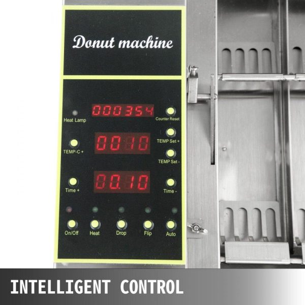 Cooking Equipment | 110V Commercial Automatic Donut Making Machine, 6 Rows Auto Doughnut Maker 9.5L Hopper, Intelligent Control Panel, Adjustable Thickness Donuts Fryer, 304 Stainless Steel Cooking Equipment Cooking Equipment