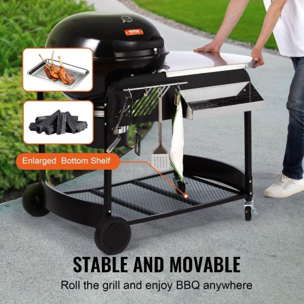 Cooking Equipment | 21 inch Kettle Charcoal Grill BBQ Portable Grill with Cart Outdoor Cooking Cooking Equipment Cooking Equipment