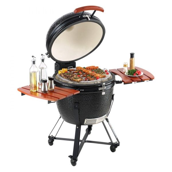 Cooking Equipment | 24″ Ceramic Barbecue Grill Smoker Portable Round Outdoor Grill for Patio Cooking Equipment Cooking Equipment