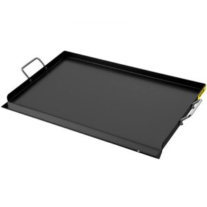 Cooking Equipment | Carbon Steel Griddle, 16″ x 24″ Griddle Flat Top Plate, Griddle for BBQ Charcoal/Gas Gril with 2 Handles, Rectangular Flat Top Grill with Extra Drain Hole for Tailgating and Parties Cooking Equipment Cooking Equipment