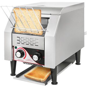 Cooking Equipment | Commercial Conveyor Toaster, 150 Slices / Hour, 1340W Stainless Steel Heavy Duty Industrial Toasters w/ 7 Speed Options, Countertop Electric Restaurant Equipment for Bun Bagel Bread Baked Food Cooking Equipment Cooking Equipment