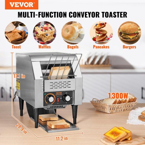 Cooking Equipment | Commercial Conveyor Toaster, 150 Slices/Hour Conveyor Belt Toaster, Heavy Duty Stainless Steel Commercial Toaster Oven, Electric  Restaurant Commercial Toaster for Toast Bun, Bagel, Bread Cooking Equipment Cooking Equipment