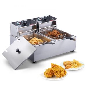 Cooking Equipment | Commercial Electric Deep Fryer Countertop Deep Fryer Dual Detachable Tanks Cooking Equipment Cooking Equipment