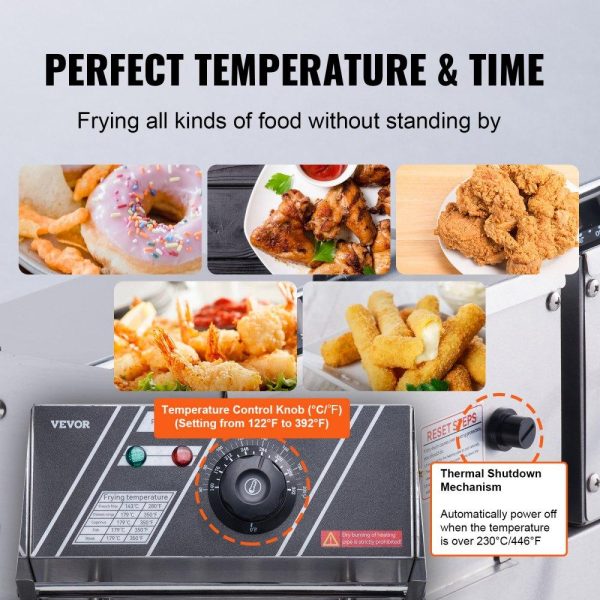 Cooking Equipment | Commercial Electric Deep Fryer Countertop Deep Fryer Dual Detachable Tanks Cooking Equipment Cooking Equipment