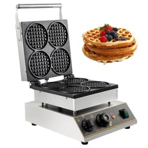 Cooking Equipment | Commercial Electric Mini Round Waffle Maker Baker Tea Shop 1750w Thick Handles Cooking Equipment Cooking Equipment