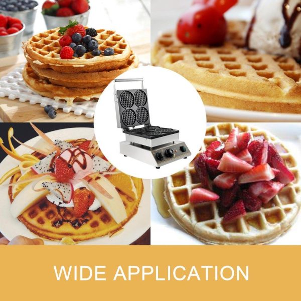 Cooking Equipment | Commercial Electric Mini Round Waffle Maker Baker Tea Shop 1750w Thick Handles Cooking Equipment Cooking Equipment