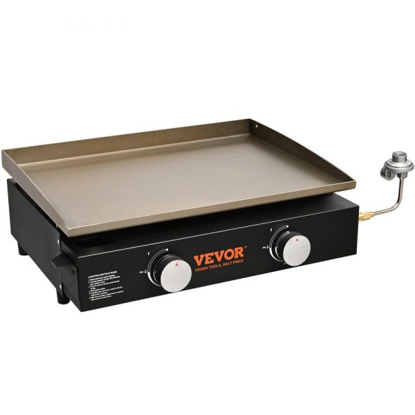 Cooking Equipment | Commercial Griddle, 22.4″ Heavy Duty Manual Flat Top Griddle, Countertop Gas Grill with Non-Stick Cooking Plate, Steel LPG Gas Griddle, H-Shaped Burner Restaurant Portable Grill, 22,000 BTU Cooking Equipment Cooking Equipment