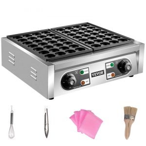 Cooking Equipment | Commercial Takoyaki Maker, 56PCs Japanese Octopus Fish Ball Machine, 2kW Heating Takoyaki Grill Maker, Octopus Meatball Machine w/ 2 Non-Stick Plates, Fish Ball Maker w/ Independent Temp Control Cooking Equipment Cooking Equipment