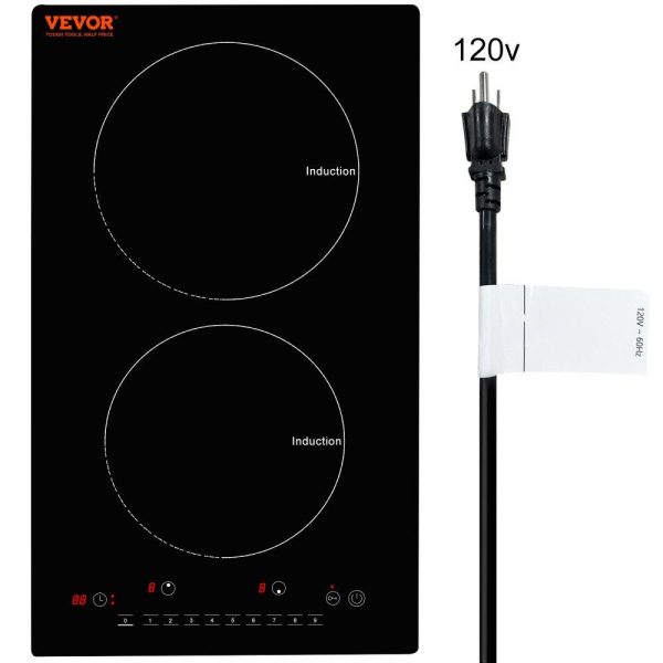 Cooking Equipment | Electric Cooktop, 2 Burners, 12” Induction Stove Top, Built-in Magnetic Cooktop 1800W, 9 Heating Level Multifunctional Burner, LED Touch Screen w/ Child Lock & Over-Temperature Protection Cooking Equipment Cooking Equipment